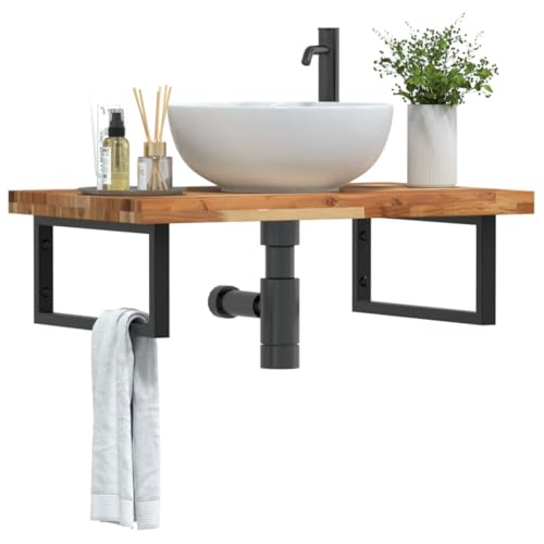 Qnhdfrt Waschbeckenregal Wandmontage 80 x 50 cm Akazienholz Robuste Stahlhalterung 100 kg Belastbar Modernes Badregal mit Handtuchhalter Platzsparend für Badezimmer Gäste WC und Flur Qnhdfrt Waschbeckenregal Wandmontage 80 x 50 cm Akazienholz Robuste Stahlhalterung 100 kg Belastbar Modernes Badregal mit Handtuchhalter Platzsparend für Badezimmer Gäste WC und Flur von Qnhdfrt