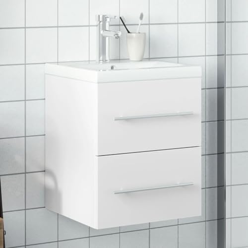 Qnhdfrt Waschbeckenunterschrank Weiß mit Keramikbecken 41x38,5x48 cm Wandmontage Badmöbel Schublade Pop-Up Ablauf Kalt- Warmwasser Armatur für kleines Badezimmer und Gäste WC Qnhdfrt Waschbeckenunterschrank Weiß mit Keramikbecken 41x38,5x48 cm Wandmontage Badmöbel Schublade Pop-Up Ablauf Kalt- Warmwasser Armatur für kleines Badezimmer und Gäste WC von Qnhdfrt