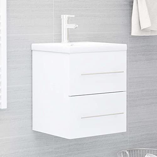 Qnhdfrt Waschbeckenunterschrank mit Einbaubecken 41 x 38,5 x 48 cm weiß Holzwerkstoff Keramik Modernes platzsparendes Bathroom Möbel für Badezimmer Gäste WC Flur Qnhdfrt Waschbeckenunterschrank mit Einbaubecken 41 x 38,5 x 48 cm weiß Holzwerkstoff Keramik Modernes platzsparendes Bathroom Möbel für Badezimmer Gäste WC Flur von Qnhdfrt