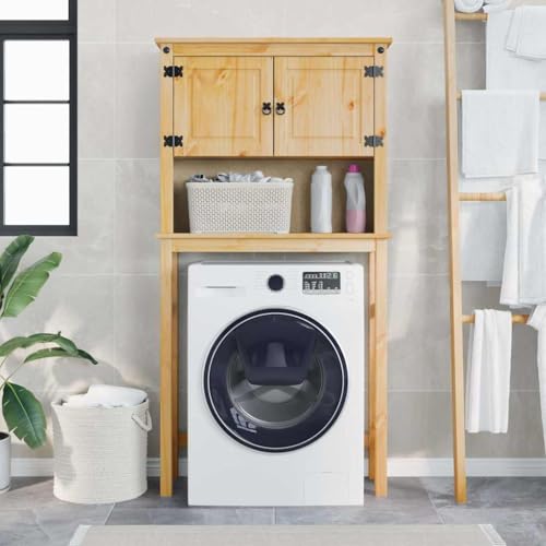 Qnhdfrt Waschmaschinenschrank Massivholz Kiefer schmal klein mit Honigwachs-Finish Badschrank mit Metallgriffen für Badezimmer Waschraum Qnhdfrt Waschmaschinenschrank Massivholz Kiefer schmal klein mit Honigwachs-Finish Badschrank mit Metallgriffen für Badezimmer Waschraum von Qnhdfrt