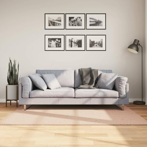 Qnhdfrt Weicher Flauschiger Teppich 120x170 cm Blassrosa 100% Polyester mit Rutschfester Rückseite Modernes Design für Wohnzimmer, Schlafzimmer und Flur von Qnhdfrt