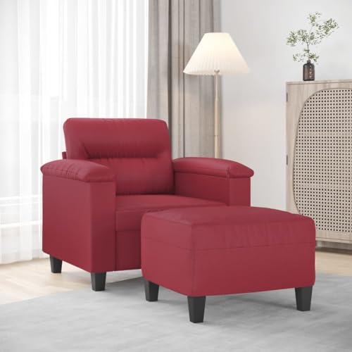 Qnhdfrt Weinrot Sessel mit Hocker 60 cm Sitzbreite Kunstleder Relaxsessel für Wohnzimmer Balkon oder Jugendzimmer Kompakt Modernes Design Robust und Bequem Qnhdfrt Weinrot Sessel mit Hocker 60 cm Sitzbreite Kunstleder Relaxsessel für Wohnzimmer Balkon oder Jugendzimmer Kompakt Modernes Design Robust und Bequem von Qnhdfrt