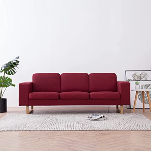 Qnhdfrt Weinrotes 3-Sitzer Stoffsofa mit Breiter Sitzfläche Dicker Polsterung und Stabilem Holzrahmen für Bequemen Komfort in Wohnzimmer oder Büro Qnhdfrt Weinrotes 3-Sitzer Stoffsofa mit Breiter Sitzfläche Dicker Polsterung und Stabilem Holzrahmen für Bequemen Komfort in Wohnzimmer oder Büro von Qnhdfrt