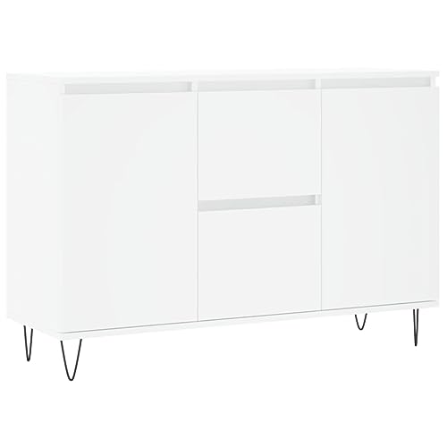 Qnhdfrt Weiß Sideboard Holzwerkstoff mit Stauraum 104x35x70 cm Stabile Eisenbeine Modernes Design für Wohnzimmer Küche Flur Qnhdfrt Weiß Sideboard Holzwerkstoff mit Stauraum 104x35x70 cm Stabile Eisenbeine Modernes Design für Wohnzimmer Küche Flur von Qnhdfrt