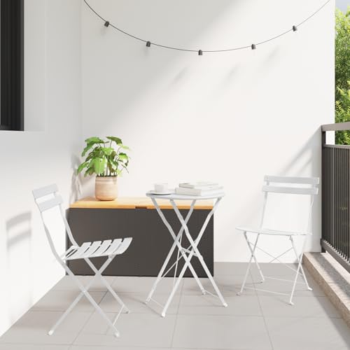 Qnhdfrt Weiße Faltbare Gartenstühle 2 Stück Klappbar Aus Stahl Leicht Elegant Für Outdoor Garten Balkon Terrasse Camping Strand von Qnhdfrt