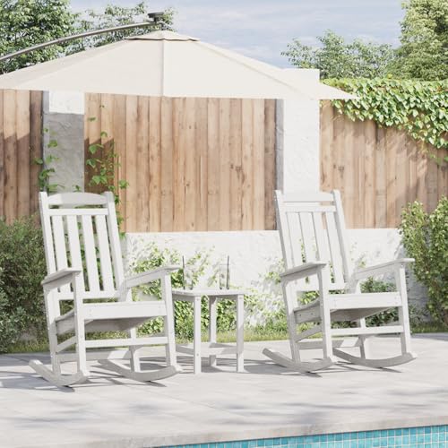 Qnhdfrt Weiße Garten Schaukelstühle 2er Set aus HDPE Rustikales Design für Outdoor Nutzung Garten Balkon Terrasse Wetterfeste Ausführung 70x92x107,5 cm Qnhdfrt Weiße Garten Schaukelstühle 2er Set aus HDPE Rustikales Design für Outdoor Nutzung Garten Balkon Terrasse Wetterfeste Ausführung 70x92x107,5 cm von Qnhdfrt