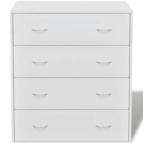 Qnhdfrt Weiße Kommode mit 4 Schubladen Sideboard 60x30,5x71 cm aus Holzwerkstoff und MDF für Wohnzimmer Esszimmer Flur Zeitloses Design und Leichtgängige Schubladen Qnhdfrt Weiße Kommode mit 4 Schubladen Sideboard 60x30,5x71 cm aus Holzwerkstoff und MDF für Wohnzimmer Esszimmer Flur Zeitloses Design und Leichtgängige Schubladen von Qnhdfrt