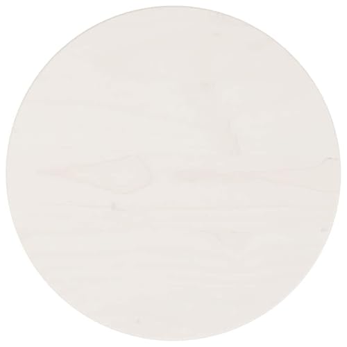 Qnhdfrt Weiße Tischplatte aus Massivholz Kiefer Ø30x2,5 cm Robuste & Langlebige Platte für Esstisch Couchtisch oder Gartentisch von Qnhdfrt