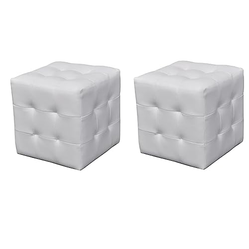 Qnhdfrt Weiße Würfelhocker aus Kunstleder 30x30x30 cm Set 2er Modern Sitzhocker Flexibel für Wohnzimmer Gästebereich Qnhdfrt Weiße Würfelhocker aus Kunstleder 30x30x30 cm Set 2er Modern Sitzhocker Flexibel für Wohnzimmer Gästebereich von Qnhdfrt