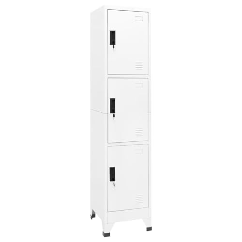 Qnhdfrt Weißer Abschließbarer Aufbewahrungsschrank aus Stahl 38x45x180 cm mit Lüftung und Namensschildhalter für Sichere Lagerung in Büro Schule Zuhause Qnhdfrt Weißer Abschließbarer Aufbewahrungsschrank aus Stahl 38x45x180 cm mit Lüftung und Namensschildhalter für Sichere Lagerung in Büro Schule Zuhause von Qnhdfrt