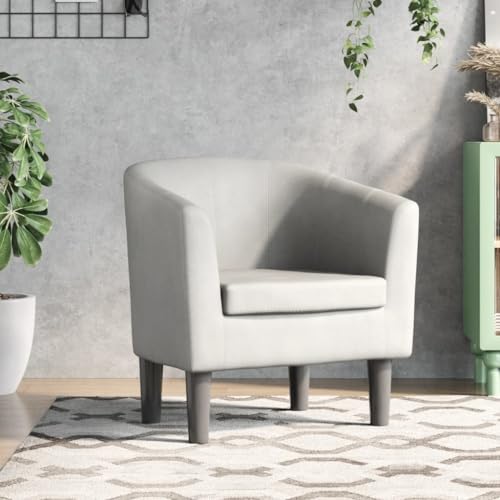 Qnhdfrt Weißer Clubsessel aus Kunstleder Modernes Design mit Dicker Polsterung Robustes Holzgestell 70x56x68 cm Bequemer Sessel für Wohnzimmer Schlafzimmer und Büro von Qnhdfrt