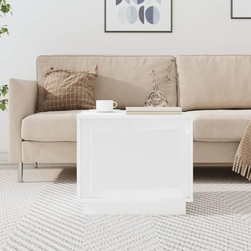 Qnhdfrt Weißer Couchtisch Beistelltisch aus Holzwerkstoff 51x50x44 cm mit Stauraum Tür Robuster Tischplatte Leicht zu Reinigen Elegantes Design für Wohnzimmer Qnhdfrt Weißer Couchtisch Beistelltisch aus Holzwerkstoff 51x50x44 cm mit Stauraum Tür Robuster Tischplatte Leicht zu Reinigen Elegantes Design für Wohnzimmer von Qnhdfrt
