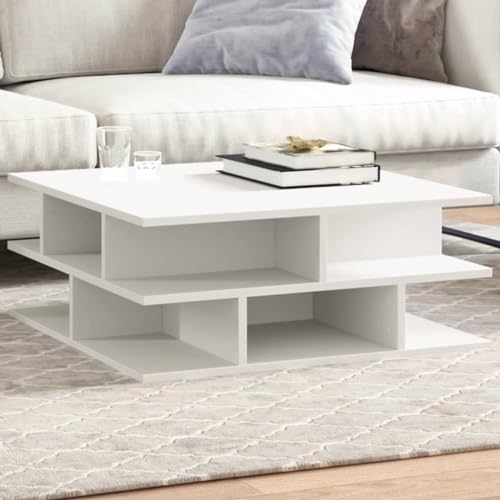 Qnhdfrt Weißer Couchtisch Beistelltisch aus Holzwerkstoff 70x70x29 cm mit Stauraum Elegantes Design Stabile Oberfläche für Wohnzimmer Schlafzimmer Qnhdfrt Weißer Couchtisch Beistelltisch aus Holzwerkstoff 70x70x29 cm mit Stauraum Elegantes Design Stabile Oberfläche für Wohnzimmer Schlafzimmer von Qnhdfrt