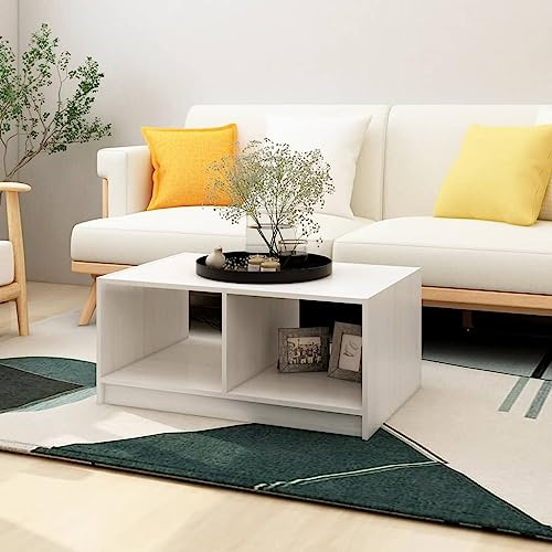 Qnhdfrt Weißer Couchtisch aus Massivholz Kiefer 75x50x33,5 cm Moderner Beistelltisch Robust und Langlebig für Wohnzimmer Schlafzimmer oder Flur Qnhdfrt Weißer Couchtisch aus Massivholz Kiefer 75x50x33,5 cm Moderner Beistelltisch Robust und Langlebig für Wohnzimmer Schlafzimmer oder Flur von Qnhdfrt