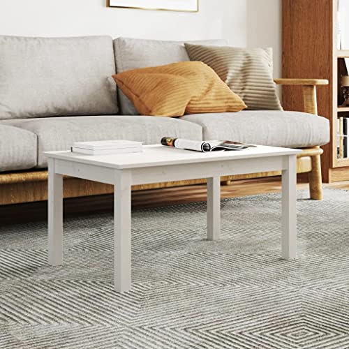 Qnhdfrt Weißer Couchtisch aus Massivholz Kiefer 80x50x40 cm Kleiner Beistelltisch mit Rustikaler Optik und Stabiler Konstruktion für Wohnzimmer Schlafzimmer oder Flur Qnhdfrt Weißer Couchtisch aus Massivholz Kiefer 80x50x40 cm Kleiner Beistelltisch mit Rustikaler Optik und Stabiler Konstruktion für Wohnzimmer Schlafzimmer oder Flur von Qnhdfrt