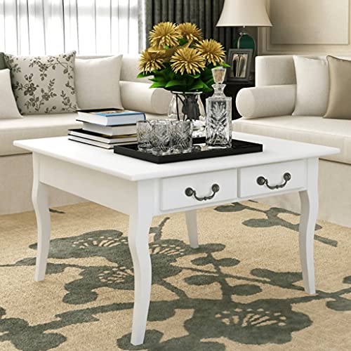 Qnhdfrt Weißer Couchtisch mit 4 Schubladen aus MDF und Kiefernholz 80x80x50cm Robuster Stauraum mit Elegantem Design für Wohnzimmer und als Beistelltisch Qnhdfrt Weißer Couchtisch mit 4 Schubladen aus MDF und Kiefernholz 80x80x50cm Robuster Stauraum mit Elegantem Design für Wohnzimmer und als Beistelltisch von Qnhdfrt