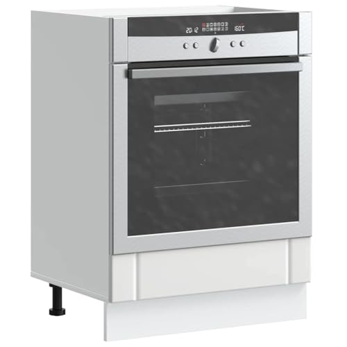 Qnhdfrt Weißer Herdumbauschrank aus Holzwerkstoff 60x46x81,5 cm Küchenschrank mit Großem Stauraum und Höhenverstellbaren Füßen für Backofen und Mikrowelle in Kleinen Küchen von Qnhdfrt