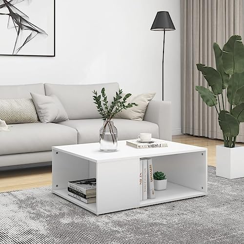 Qnhdfrt Weißer Moderner Couchtisch Beistelltisch aus Holzwerkstoff 90x67x33 cm mit 2 Ablagen Robust für Wohnzimmer und als praktischer Akzenttisch Qnhdfrt Weißer Moderner Couchtisch Beistelltisch aus Holzwerkstoff 90x67x33 cm mit 2 Ablagen Robust für Wohnzimmer und als praktischer Akzenttisch von Qnhdfrt