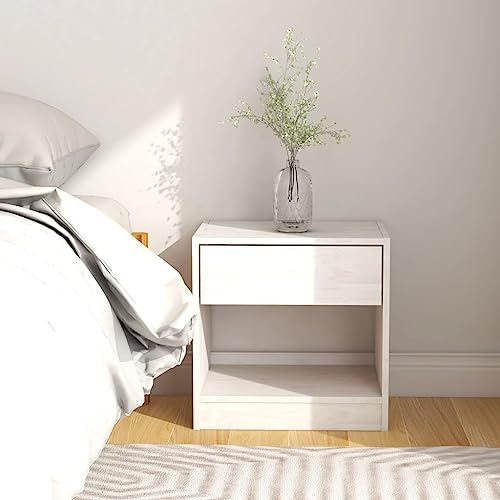 Qnhdfrt Weißer Nachttisch Kleiner Schmaler aus Massivholz Kiefer 40x31x40 cm mit Schublade und Fach Rustikaler Charme Stauraum für Schlafzimmer und Wohnzimmer Qnhdfrt Weißer Nachttisch Kleiner Schmaler aus Massivholz Kiefer 40x31x40 cm mit Schublade und Fach Rustikaler Charme Stauraum für Schlafzimmer und Wohnzimmer von Qnhdfrt