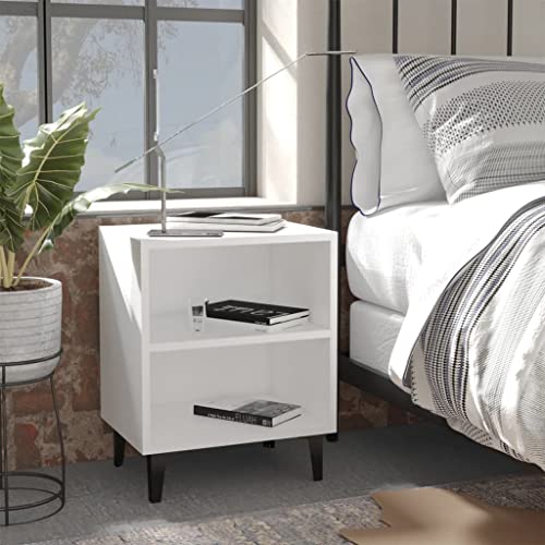 Qnhdfrt Weißer Nachttisch mit Metallbeinen 40x30x50 cm Schmaler Kleiner Beistelltisch für Schlafzimmer Industrielles Design Robust mit Stauraum Qnhdfrt Weißer Nachttisch mit Metallbeinen 40x30x50 cm Schmaler Kleiner Beistelltisch für Schlafzimmer Industrielles Design Robust mit Stauraum von Qnhdfrt