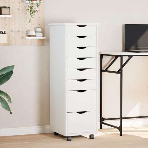 Qnhdfrt Weißer Rollschrank mit 8 Schubladen Massives Kiefernholz 34x39x103 cm Aufbewahrungsschrank für Büro Küche Garten Werkstatt Organizer Möbel Qnhdfrt Weißer Rollschrank mit 8 Schubladen Massives Kiefernholz 34x39x103 cm Aufbewahrungsschrank für Büro Küche Garten Werkstatt Organizer Möbel von Qnhdfrt