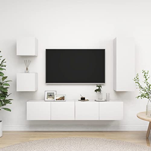Qnhdfrt Weißer TV-Schrank Set Hängend aus Holzwerkstoff mit Viel Stauraum für Wohnzimmer TV Board Fernsehschrank Kommode Modernes Design Qnhdfrt Weißer TV-Schrank Set Hängend aus Holzwerkstoff mit Viel Stauraum für Wohnzimmer TV Board Fernsehschrank Kommode Modernes Design von Qnhdfrt