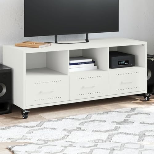 Qnhdfrt Weißer TV-Schrank aus Stahl 100,5x39x43,5 cm mit Rollen, 3 Schubladen und 3 Ablagen – Robuster Fernsehunterschrank für Wohnzimmer Qnhdfrt Weißer TV-Schrank aus Stahl 100,5x39x43,5 cm mit Rollen, 3 Schubladen und 3 Ablagen – Robuster Fernsehunterschrank für Wohnzimmer von Qnhdfrt