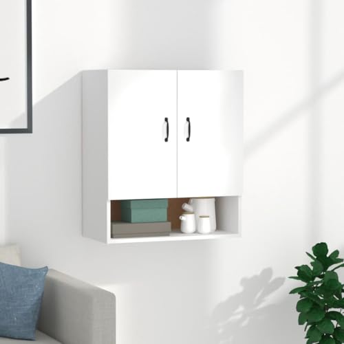 Qnhdfrt Weißer Wandschrank 60x31x70 cm Holzwerkstoff Hängeschrank mit 2 Türen und offenem Fach für Aufbewahrung Küche Bad Wohnzimmer Qnhdfrt Weißer Wandschrank 60x31x70 cm Holzwerkstoff Hängeschrank mit 2 Türen und offenem Fach für Aufbewahrung Küche Bad Wohnzimmer von Qnhdfrt