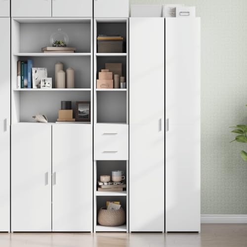 Qnhdfrt Weißes Highboard aus Holzwerkstoff 30x42,5x185 cm mit viel Stauraum für Wohnzimmer Flur Schlafzimmer | Modernes Design Zeitlose Optik Qnhdfrt Weißes Highboard aus Holzwerkstoff 30x42,5x185 cm mit viel Stauraum für Wohnzimmer Flur Schlafzimmer | Modernes Design Zeitlose Optik von Qnhdfrt