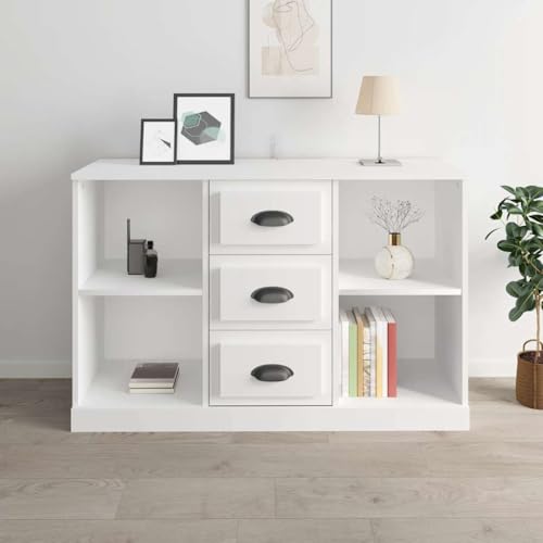 Qnhdfrt Weißes Sideboard Holzwerkstoff 104,5x35,5x67,5 cm Breites Schrank Möbel mit Zeitlosem Design und Viel Stauraum für Wohnzimmer Flur Esszimmer Qnhdfrt Weißes Sideboard Holzwerkstoff 104,5x35,5x67,5 cm Breites Schrank Möbel mit Zeitlosem Design und Viel Stauraum für Wohnzimmer Flur Esszimmer von Qnhdfrt