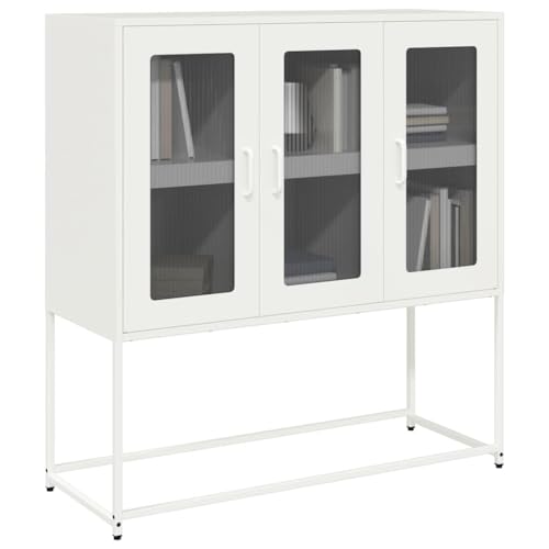 Qnhdfrt Weißes Sideboard aus Kaltgewalztem Stahl 100,5x39x107 cm für Wohnzimmer Küche Flur Stabiles Möbelstück mit Reichlich Stauraum Qnhdfrt Weißes Sideboard aus Kaltgewalztem Stahl 100,5x39x107 cm für Wohnzimmer Küche Flur Stabiles Möbelstück mit Reichlich Stauraum von Qnhdfrt