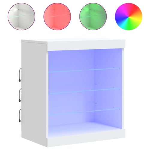 Qnhdfrt Weißes Sideboard mit LED-Beleuchtung 60,5x37x67 cm Moderner Aufbewahrungsschrank für Wohnzimmer Küche Flur Stauraum und Dekoration Qnhdfrt Weißes Sideboard mit LED-Beleuchtung 60,5x37x67 cm Moderner Aufbewahrungsschrank für Wohnzimmer Küche Flur Stauraum und Dekoration von Qnhdfrt