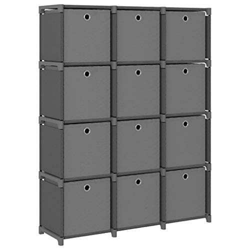 Qnhdfrt Würfel-Regal mit 12 Boxen Grau Modernes Design Robust Stahlrahmen für Wohnzimmer Büro Aufbewahrung Bücherregal Schmal 103x30x141 cm Qnhdfrt Würfel-Regal mit 12 Boxen Grau Modernes Design Robust Stahlrahmen für Wohnzimmer Büro Aufbewahrung Bücherregal Schmal 103x30x141 cm von Qnhdfrt