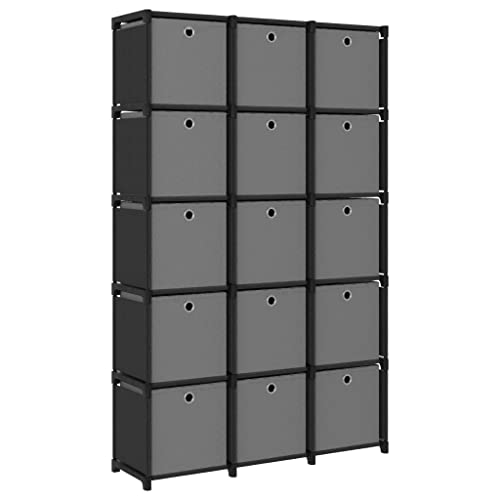 Qnhdfrt Würfel-Regal mit 15 Boxen Schwarz Stoff Stahl Standregal Schmal 103x30x175,5 cm Modernes Design für Wohnzimmer Büro Abstellraum Qnhdfrt Würfel-Regal mit 15 Boxen Schwarz Stoff Stahl Standregal Schmal 103x30x175,5 cm Modernes Design für Wohnzimmer Büro Abstellraum von Qnhdfrt