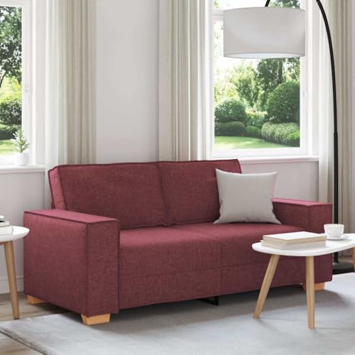 Qnhdfrt Zweisitzer Sofa 140 cm Weinrot Stoff Polster Sofa Couch mit Breiten Armlehnen für Wohnzimmer Balkon oder Büro Qnhdfrt Zweisitzer Sofa 140 cm Weinrot Stoff Polster Sofa Couch mit Breiten Armlehnen für Wohnzimmer Balkon oder Büro von Qnhdfrt
