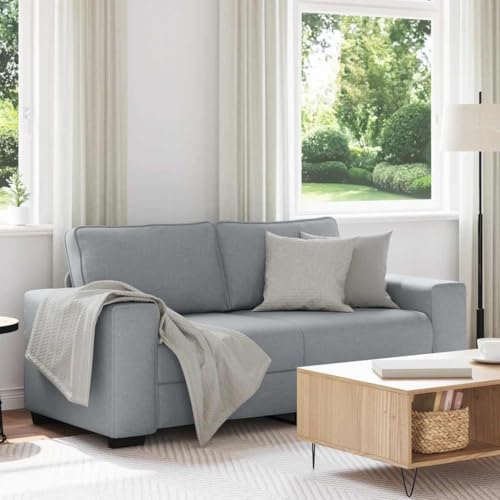 Qnhdfrt Zweisitzer Sofa Couch 140 cm Hellgrau Stoff Lounge Sessel mit Breiten Armlehnen für Wohnzimmer Balkon oder Gästezimmer Qnhdfrt Zweisitzer Sofa Couch 140 cm Hellgrau Stoff Lounge Sessel mit Breiten Armlehnen für Wohnzimmer Balkon oder Gästezimmer von Qnhdfrt