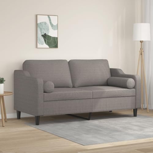 Qnhdfrt Zweisitzer Sofa Couch Taupe 140 cm Stoff Modernes Design mit Zierkissen Robustes Metallgestell Bequeme Polsterung für Wohnzimmer Balkon Kleiner Raum Qnhdfrt Zweisitzer Sofa Couch Taupe 140 cm Stoff Modernes Design mit Zierkissen Robustes Metallgestell Bequeme Polsterung für Wohnzimmer Balkon Kleiner Raum von Qnhdfrt