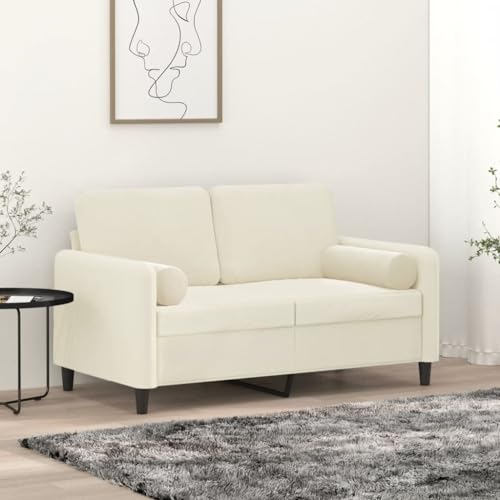 Qnhdfrt Zweisitzer Sofa Creme 120 cm Samt Modernes Design mit Zierkissen Robustes Metallgestell für Wohnzimmer Balkon und Jugendzimmer Qnhdfrt Zweisitzer Sofa Creme 120 cm Samt Modernes Design mit Zierkissen Robustes Metallgestell für Wohnzimmer Balkon und Jugendzimmer von Qnhdfrt