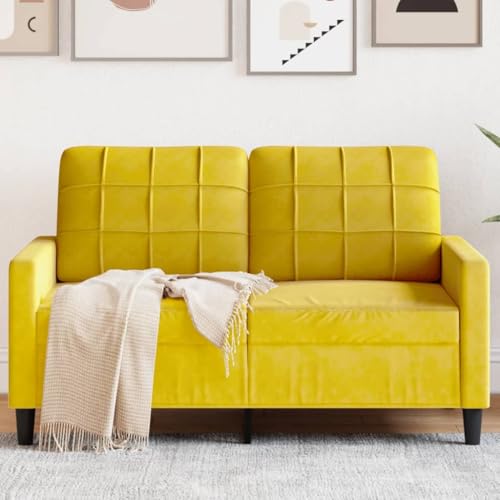 Qnhdfrt Zweisitzer Sofa Samt Couch Gelb 120 cm Kleines Sofa mit Metallgestell für Wohnzimmer Balkon und Jugendzimmer Modernes Design Bequeme Sitzfläche Qnhdfrt Zweisitzer Sofa Samt Couch Gelb 120 cm Kleines Sofa mit Metallgestell für Wohnzimmer Balkon und Jugendzimmer Modernes Design Bequeme Sitzfläche von Qnhdfrt