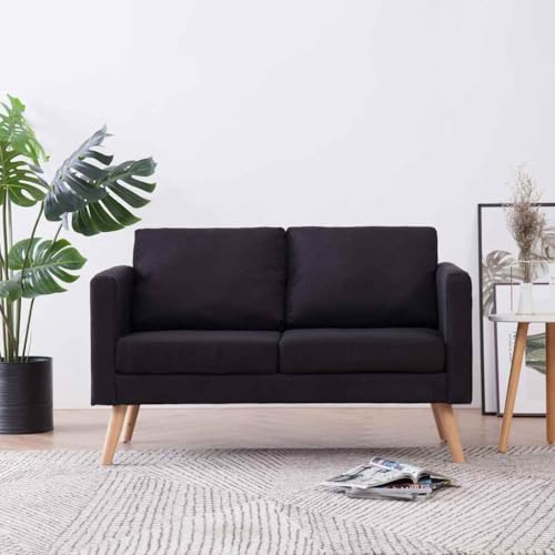 Qnhdfrt Zweisitzer Sofa Stoff Schwarz Kompakt Bequem mit Weichen Kissen für Wohnzimmer Balkon Kleine Räume Qnhdfrt Zweisitzer Sofa Stoff Schwarz Kompakt Bequem mit Weichen Kissen für Wohnzimmer Balkon Kleine Räume von Qnhdfrt