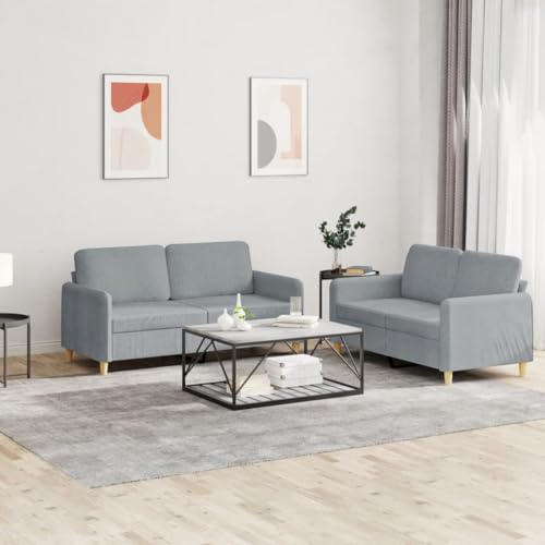Qnhdfrt Zweisitzer Sofagarnitur mit Kissen Stoff Hellgrau Modernes Design für Wohnzimmer und Balkon 120cm & 140cm Sitzbreite Qnhdfrt Zweisitzer Sofagarnitur mit Kissen Stoff Hellgrau Modernes Design für Wohnzimmer und Balkon 120cm & 140cm Sitzbreite von Qnhdfrt