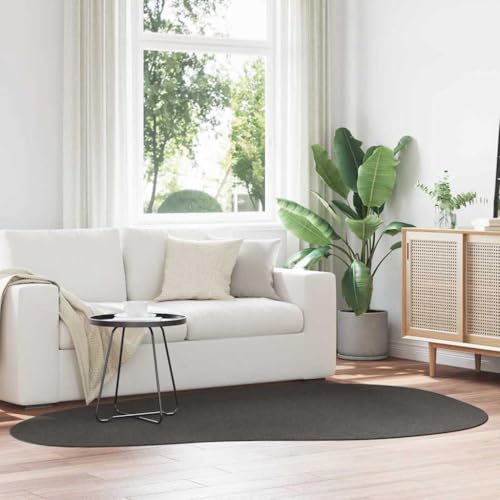 Qnhdfrt stylischer Teppich mit Matter Oberfläche aus Polypropylen in Anthrazit 160x230 cm - Moderner Wohnzimmerteppich für Schlafzimmer und Flur von Qnhdfrt