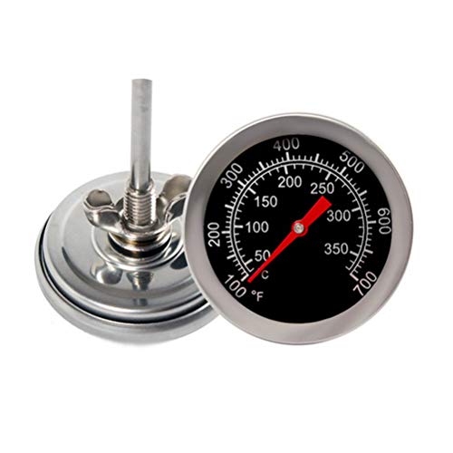 QoFina Edelstahl Barbecue Thermometer,Thermometer für alle Holzkohlegrill, Grills, Ofen, Smoker, Räucherofen und Grillwagen, analog, Grillzubehör von QoFina