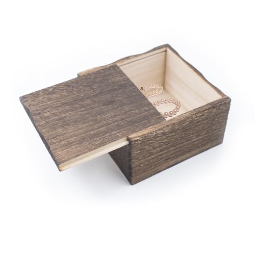 QoTang Kleine Holzkiste Geschenk mit Schiebedeckel,Holzkiste mit Deckel Quadratische Schmuckschatulle aus Holz Vintage Keepsake Holzkiste Geschenkbox 10,5 x 10,5 x 6cm QoTang Kleine Holzkiste Geschenk mit Schiebedeckel,Holzkiste mit Deckel Quadratische Schmuckschatulle aus Holz Vintage Keepsake Holzkiste Geschenkbox 10,5 x 10,5 x 6cm von QoTang