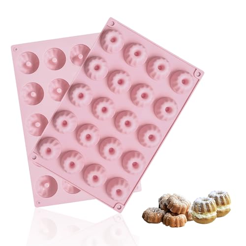 Qobobo 2 Stück Silikon Backform Mini Gugelhupfform Gugelhupf Backform Kuchenform Klein mit Antihaftbeschichtung Savarin Form 29X19.5X2.2cm Qobobo 2 Stück Silikon Backform Mini Gugelhupfform Gugelhupf Backform Kuchenform Klein mit Antihaftbeschichtung Savarin Form 29X19.5X2.2cm von Qobobo