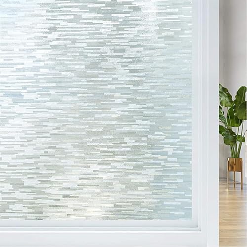 Qobobo Fensterfolie Statisch Haftend Milchglasfolie Selbstklebend Fenster 60 x 200 cm Klebefolie Fenster Sichtschutz ohne Klebstoff Badezimmer Fenster Sichtschutzfolie Anti UV mit Motiv von Qobobo