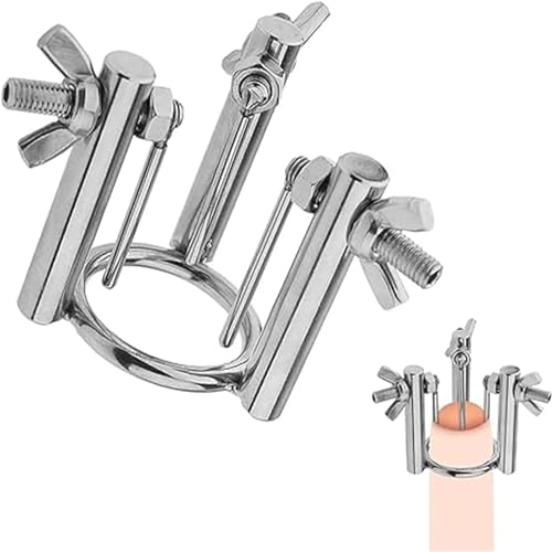 Metall Penis Ring Eichelring mit Penis Plug, Verstellbarer Edelstahl Harnröhren Dilatator Urethral Dilator Sounding Harnröhren Stimulation Prostata Masturbation SM Erotik Sexspielzeug für Männer von Qodpxxi