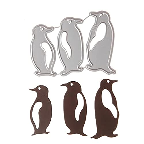 Qoiseys Drei Pinguine Metall Stanzschablone Die Stanzen Basteln Prägeschablone, Stanzungen für DIY Scrapbooking Fotoalbum Dekoratives Papier Basteln Prägeschablone von Qoiseys