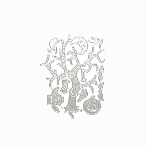 Qoiseys Halloween Baum Kürbis Stanzschablone Die Stanzen Basteln Prägeschablone, Stanzungen für DIY Scrapbooking Fotoalbum Dekoratives Papier Basteln Prägeschablone von Qoiseys