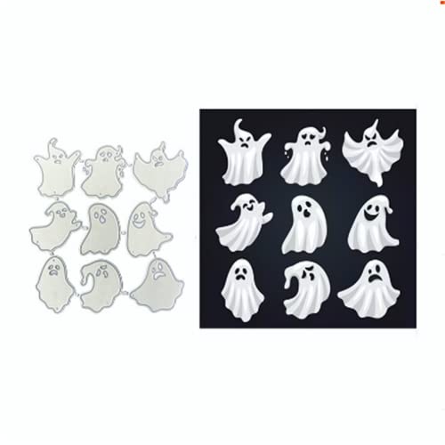 Qoiseys Halloween Geist Stanzschablone Die Stanzen Basteln Prägeschablone, Stanzungen für DIY Scrapbooking Fotoalbum Dekoratives Papier Basteln Prägeschablone von Qoiseys